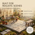 REDUCIO! 1/12 50pcs, Dollhouse Flooring, Miniature Pavement Bricks, Scale Accessories, Mini Bricks for Landscaping