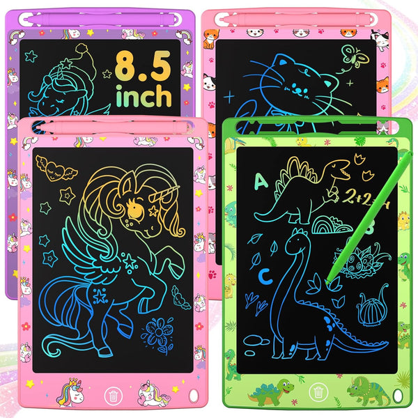 MOOWALIS 4 Pack LCD Writing Tablet for Kids, 8.5 Inch Colorful Doodle Board