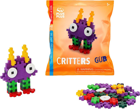 PLUS PLUS Critter Fun Pack, 160 Pieces Construction Building STEM Toy, Interlocking Mini Puzzle Blocks for Kids