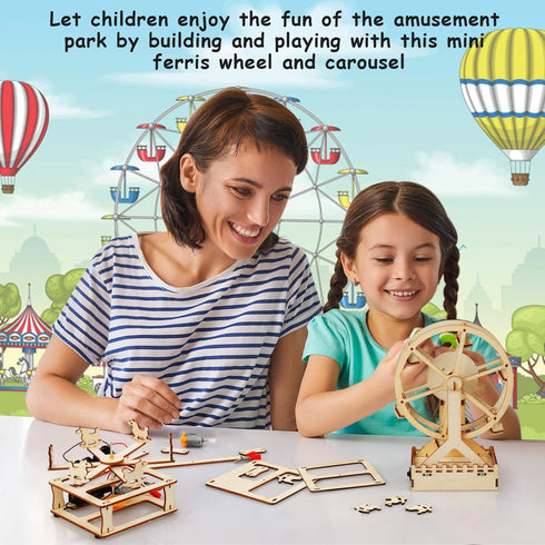 Poraxy 4 in 1 STEM Kits for Kids Age 8-10, Science Projects, 3D Puzzles, Educational Craft Building Toys