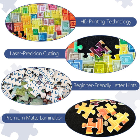 1000 27.56 19.68 Inches, Impossible Hard Jigsaw Puzzles Pieces for Adults -Challenging Colorful Cube Art, Premium Matte