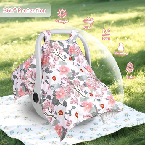 TANOFAR Baby Carseat Canopy, Peekaboo Opening Car Seat Canopy for Babies, Soft and Breathable Infant Carrier Canopy
