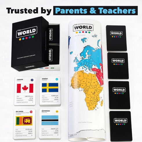 8-12 The World Game - Geography Card Game - Educational Games for Kids, Family and Adults - Cool Learning Gift Idea
