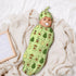 Cute Avocado Newborn Receiving Swaddle Blanket with Hat Set for Boy Girl Infant Shower Gift