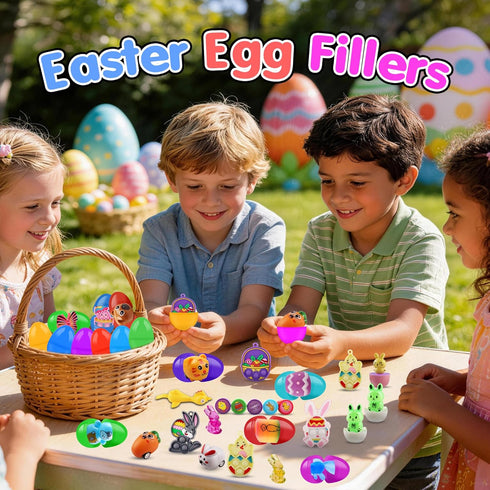 200PCS KissFree Easter Egg Fillers, Easter Basket Stuffers for Kids - Assorted Easter Toys for Egg Stuffers, Egg Hunt