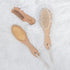 Set Natural Baby Brush - Wooden Brushes and Comb With Boho Travel Bag for Girl or Boy - Soft Goat Hair Brush for Cradle