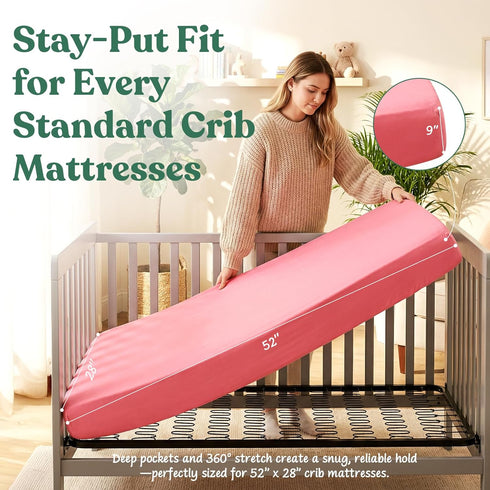 MIMINESTBABY 28x52 2-Pack Comfort Baby Crib Sheets: Soft Fitted Crib Sheet That Stays Put, Universal Fit for Crib