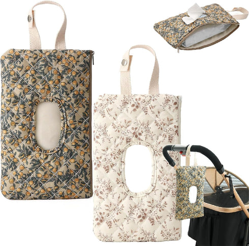 Generic Quilted Baby Wipe Holder Floral Diaper Pouch Portable Quilted,Diaper And Wipes Pouch