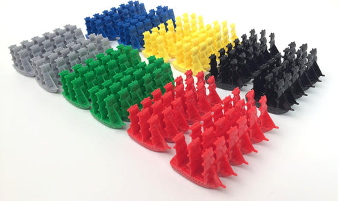Morrison Games Napoleonic Miniature Navy Sailing Ships: Plastic Sailboat Figurines: Red, Blue, Yellow, Green,