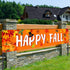 Large Happy Fall Banner - Thanksgiving Party Decor, Autumn Maple Leaves Pumpkin Banner for Home Outdoor Decoration