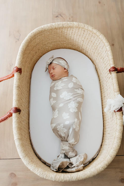 Oak Large Knit Baby Swaddle Blanket by Copper Pearl