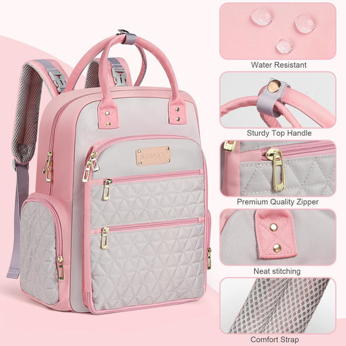 Backpack Mommy backpacks, Diaper Bag - bag for hospital, Travel Large Capacity, Multifunctional - Baby Essentials(Pink)