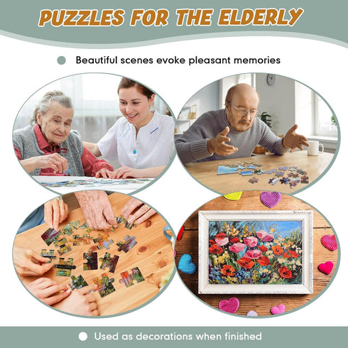 10 Pack 16 9.45 12.6 Inch(Vivid) Hiboom Piece Large Jigsaw Dementia Puzzles for Alzheimers Senior Easy Puzzles Dementia
