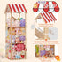 Edudif Stuffed Animal Storage, Space Saving Vertical Stuffed Animal Holder Wood, Easy Assembly Cottage-Style Plush Toys