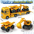 3 4 5 6 25" Truck,3 1 3 4 5 6 SpringFlower Toddler Boy Toys, Construction Carrier Toy with Excavator and Dump in Truck