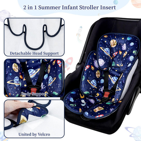 2 1 Pea Pod Baby Car Seat Head Support for Newborn, in Infant Car Seat Head Body Support for Boys Extra Soft Breathable