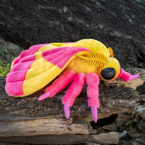 Giant Rosy Maple Moth Plush - Lifelike 26" Stuffed Animals, Realistic Soft Pink Big Wings Moth Toys for Kids
