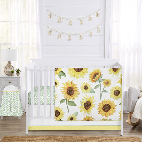 Tummy Sweet Jojo Designs Sunflower Girl Baby Playmat Time Infant Play Mat - Yellow Green and White Farmhouse Watercolor