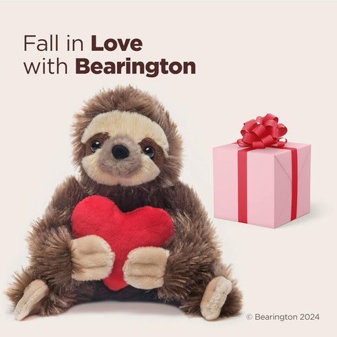 6.5 Inch Bearington Lil Simon Love Sloth Stuffed Animal - Cute Plush Toy for Girls & Kids - Unique Sloth Plush