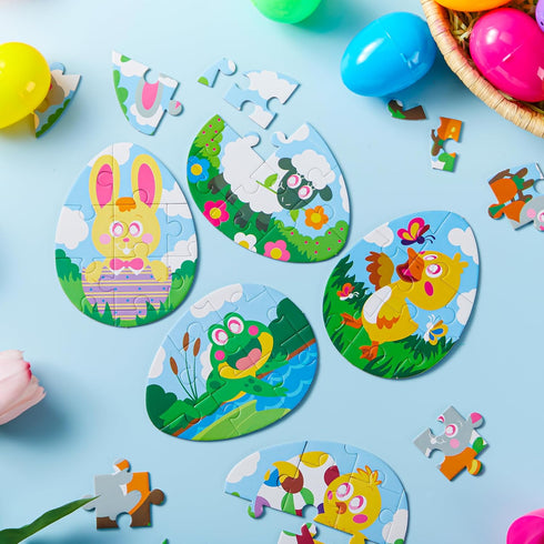 12 JOYIN Pcs Easter Eggs Jigsaw Puzzle for Egg Hunt Game, School Activities Rewards, Kids Party Favors, Easter Basket