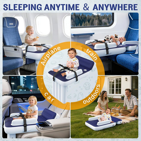 Toddler Airplane Bed - Inflatable Airplane Bed for Toddlers, Blow Up Air Mattress for Kids, Travel Baby Mattress Plane