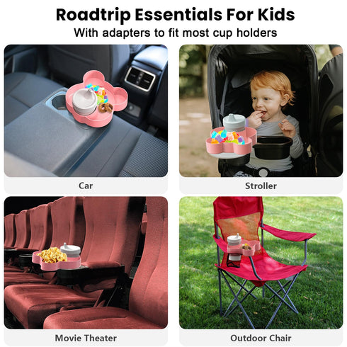BlueOrigin Car Seat Snack Tray - Travel Tray for Kids Car Seat, Stroller, Booster and Anywhere with a Cup Holder