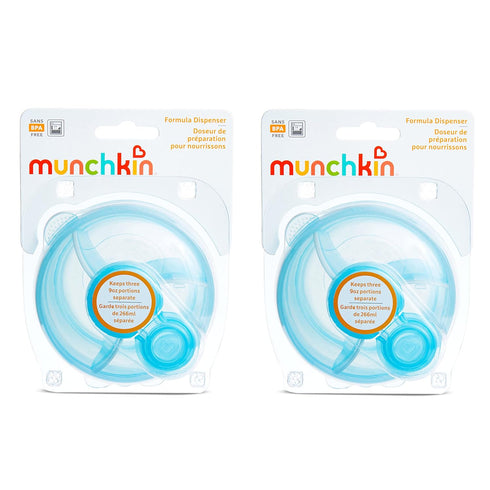 3 9oz 2 Pack Munchkin Formula Dispenser, BPA Free, Sections, Blue