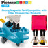 PicassoTiles 4 Piece Magnetic Figures Aircraft Action Figure Magnet Airplane Helicopter Expansion Pack Toddler Toy Set