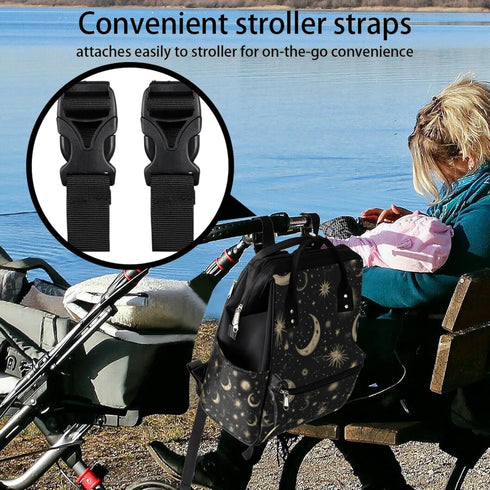 XMNYGJ Backpack Backpack Mommy Daypack Diaper Bag for Women Moon Star Nursing Diaper Waterproof Travel Portable Nappy