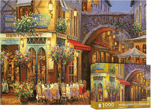 Venice 1000 Piece Puzzle for Adults, Blooming Streets Jigsaw with Flowers Scene