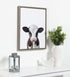 18x24 DesignOvation Sylvie Baby Cow Portrait Framed Canvas Wall Art by Amy Peterson, Gray, Cute Baby Animal Home Decor