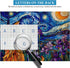 PICKFORU Cat Puzzles for Adults 1000 Pieces, Stained Glass Purple Iris Flowers and Moonlit Cat