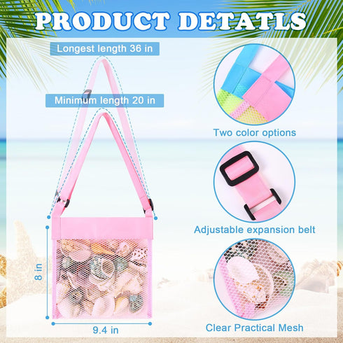 2 POILKMNI New Upgraded Pcs Shark Tooth Sifter with Seashell Bags, Beach Sand Sifter, Sand Scoop Shell Scooper