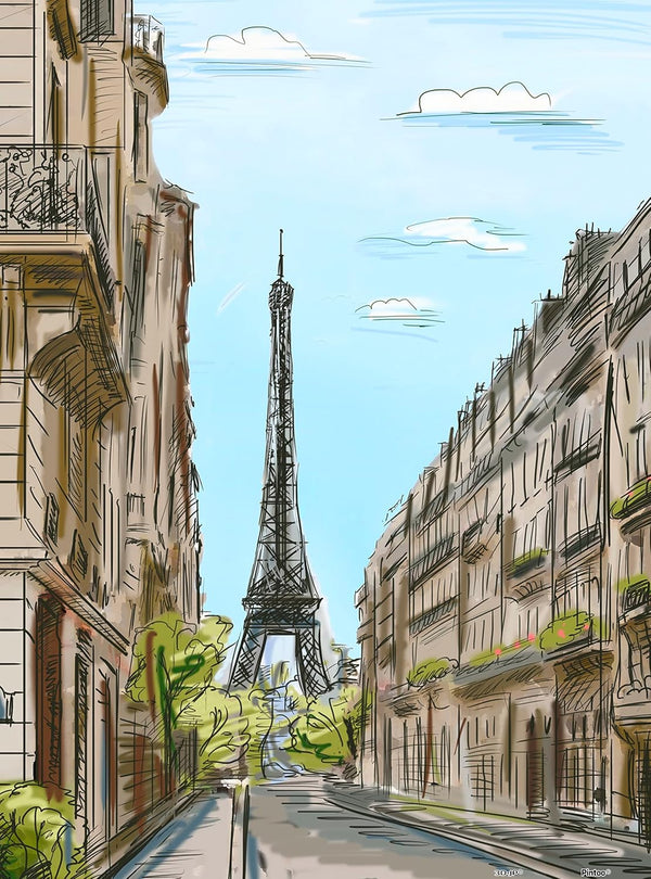 Pintoo Jigsaw Puzzles 300 Piece for Adults - Street in Paris, France Beautiful Plastic Puzzle for Home Decor