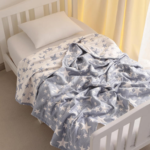 3 45x60 Inches 45"x60", NTBAY Layer Oversized Muslin Cotton Toddler Blanket, Jacquard Reversible Nursery Bed Blanket