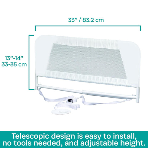 BR103 KidCo Convertible Crib Rail - Quick Assembly Toddler Bedrail (White)