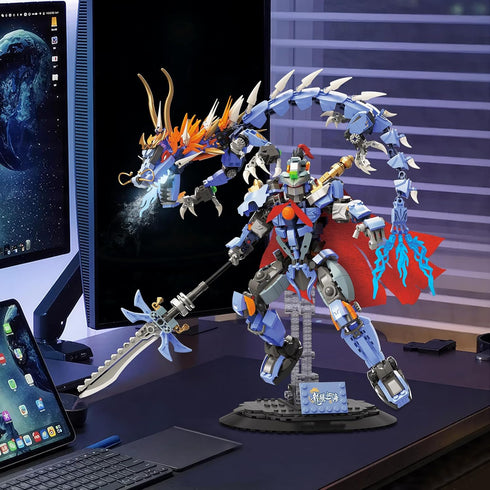 NUTCRACKER Mecha Robot with Dragon Building Blocks Set, Dragon Teng Four Sea - Ying Long Toy, Birthday Gift for Teens