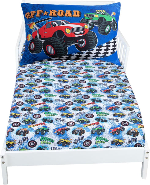 Todays Kids Monster Truck Bedding Toddler Bed Sheets - 2-Piece Toddler Bed