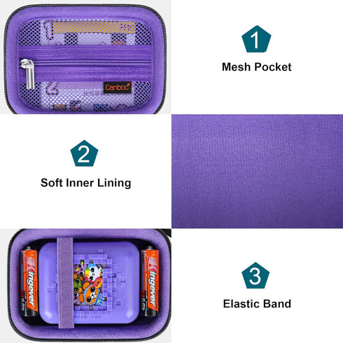 Canboc Carrying Travel Case for Bitzee Interactive Toy, Virtual Electronic Pets Kids Storage Bag (Black+Purple)