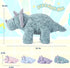 IKASA Triceratops Dinosaur Stuffed Animal Mom and Baby Plush Toy, Cute 18" Huggable Family Set for Kids