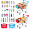 134pcs Mini Shopping Cart Basket, Miniature Food Drink Bottle Supermarket Metal Handcart Toys for Dollhouse Supplies