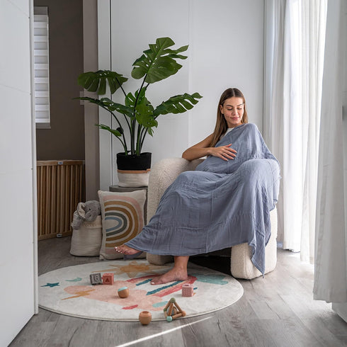 Set Comfy Cubs Cotton Waffle Blanket & Muslin Swaddle for Babies