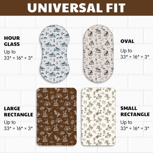 VitalCozy 4 Set 32 16 3 Inches Pcs Vintage Western Cowboy Bassinet Sheets x x Sheets for Standard Bed Toddler