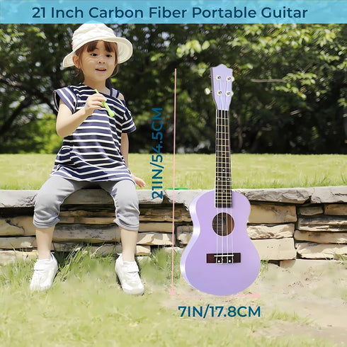 Jakeloo Kids Guitar Acoustic, 21 Inch Carbon Fibre Ukulele for Toddlers, Ideal Musical Toy for 3-9 Year Olds (Purple)