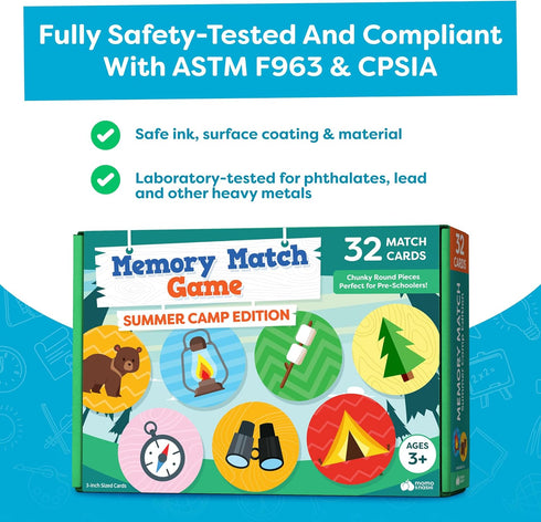 Matching Memory Game for Kids Ages 4-8, Memory Matching Games for Toddlers 3-5, Educational Toys for Preschool