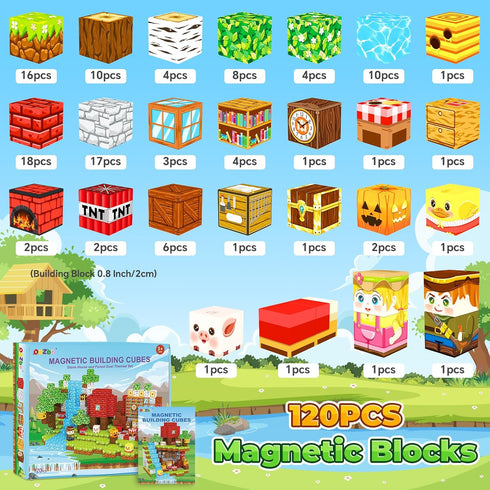 ORZbb 3 4 5 6 7 8 9 10 11 12 Magnetic Blocks Kids Games Building Toys for Year Old Boys Girls, Magnetic Tiles Cubes