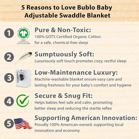 0-3 100% (3-Pack) Bublo Baby Newborn Swaddle Blanket for Month, Swaddles for Newborns Baby Girls Boys, Organic Cotton