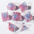 D&D Sharp Edge Polyhedral Dice Mini Planet Dice Handmade Set for Dungeons and Dragons (Cherry Blossom)