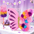 27" Pink Butterfly Pinata for Girls Birthday, Dreamy Floral Party Supplies with Stick, Blindfold & Confetti - Sturdy