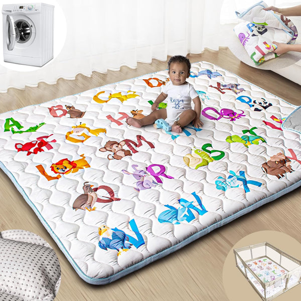 Baby Play Mats for Floor, 71x59 Upgraded Thickness & Larger Super Soft